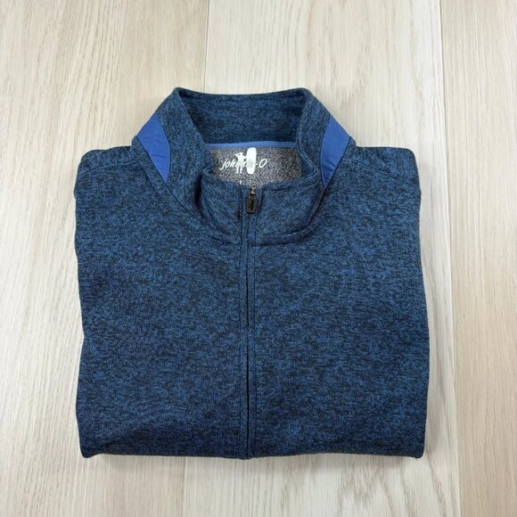 Johnnie-O Mens Blue Reflex Fleece PREP-Formance 1/4 Zip Pullover Jumper Size L - Picture 10 of 10